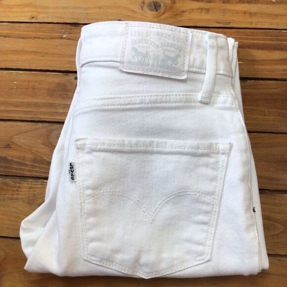LEVI’S 721 distressed high rise skinny  denim jeans 26 white - Picture 7 of 12